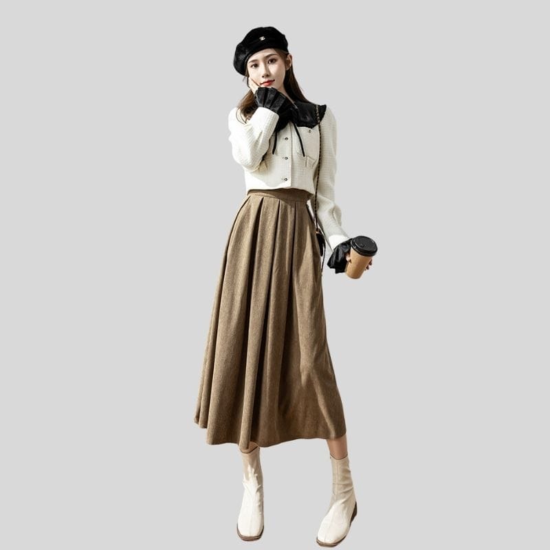 Jupe-Velour-Cotele-Femme