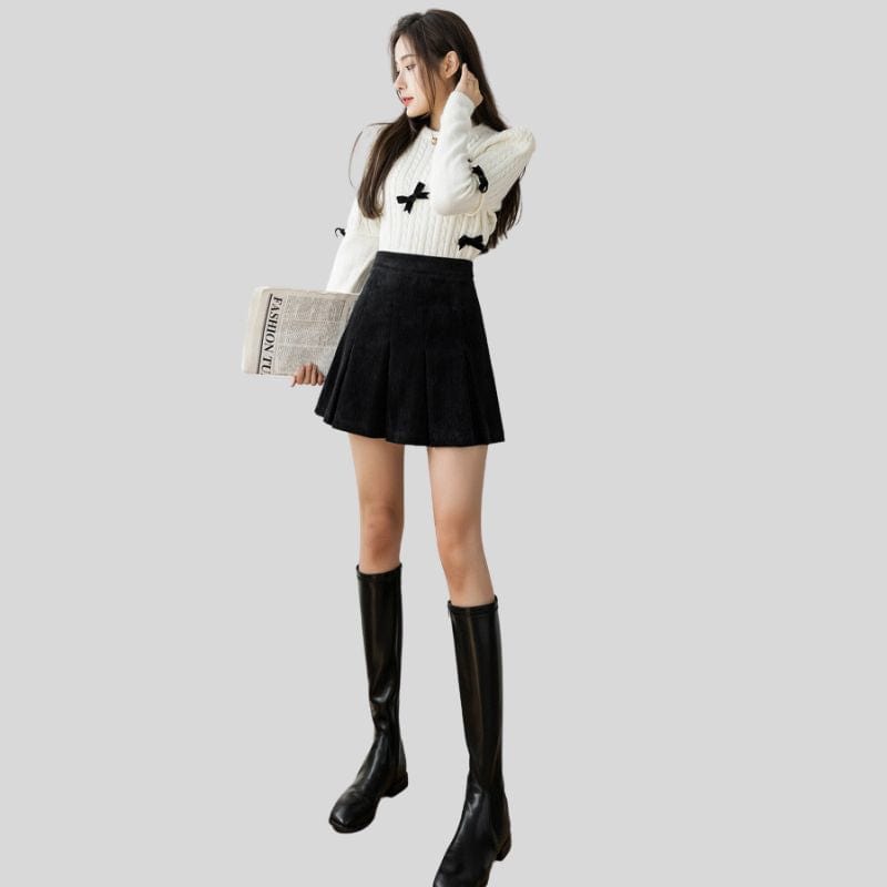 Jupe-Velour-Noir-Femme