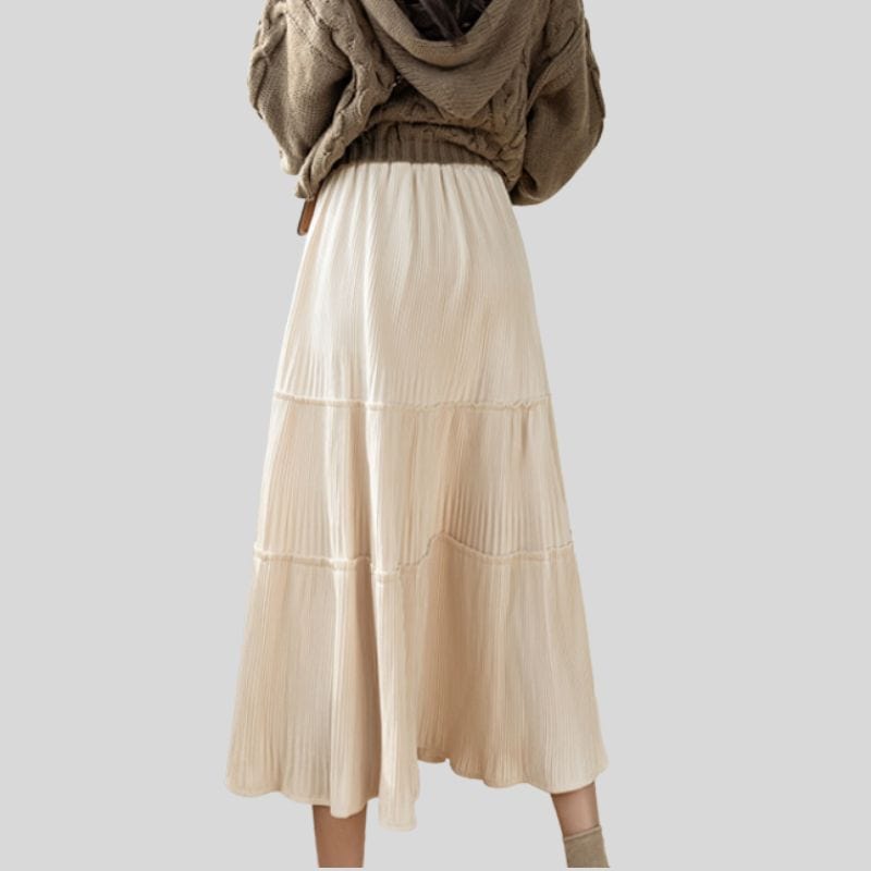 Jupe-Velours-Beige