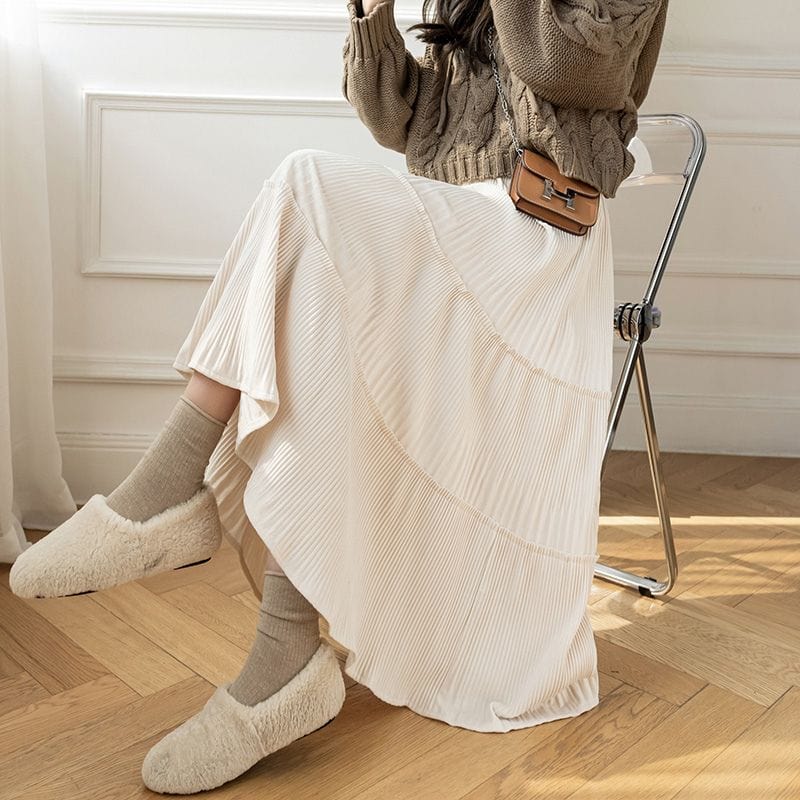 Jupe-Velours-Beige