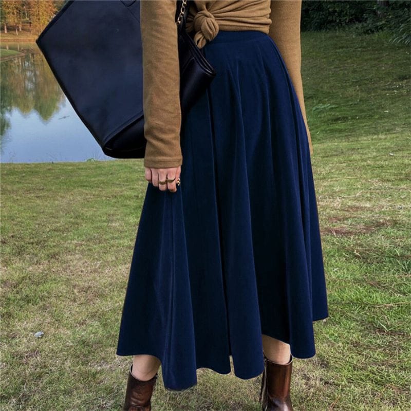 Jupe-Velours-Bleu