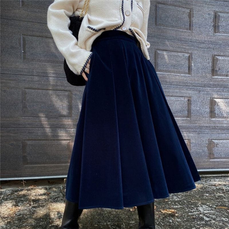 Jupe-Velours-Bleu