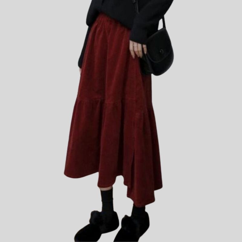 Jupe-Velours-Bordeaux