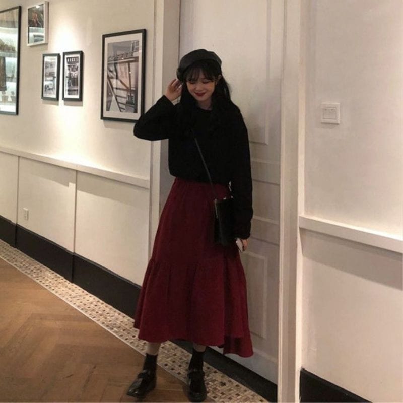 Jupe-Velours-Bordeaux