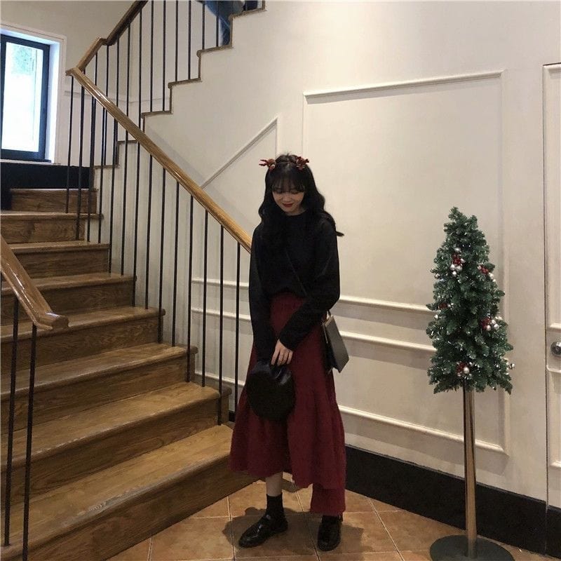 Jupe-Velours-Bordeaux