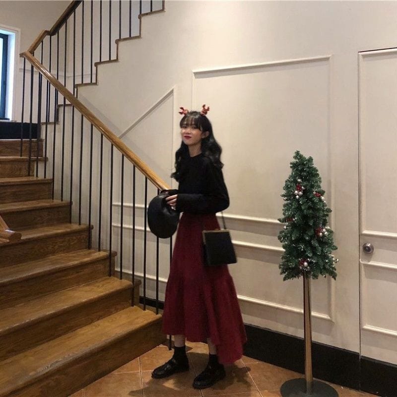 Jupe-Velours-Bordeaux