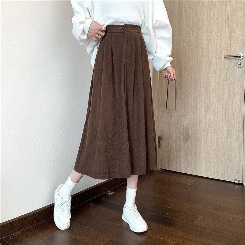 Jupe-Velours-Marron