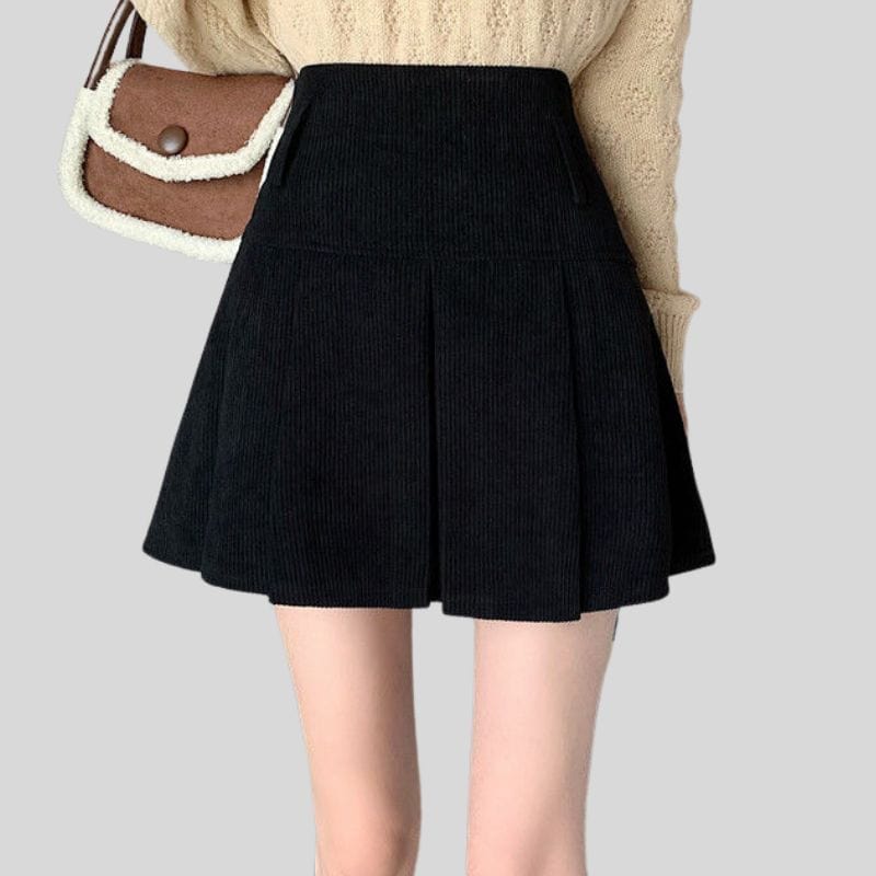 Jupe-Velours-Noir-Femme