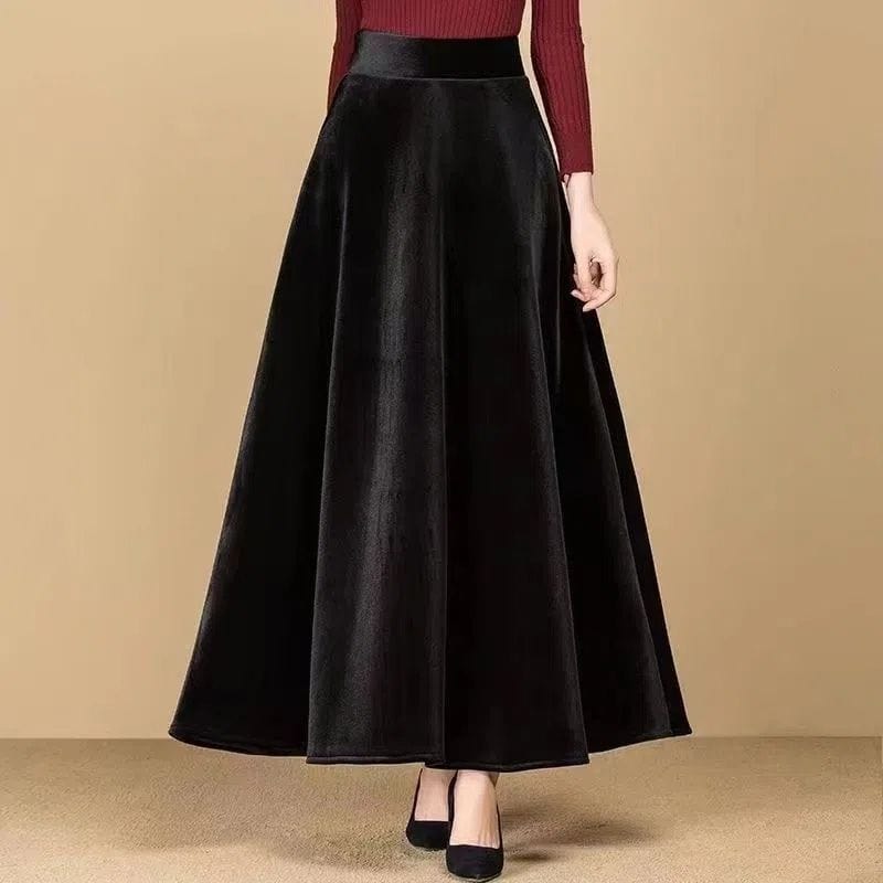 Jupe-Velours-Noire-Femme