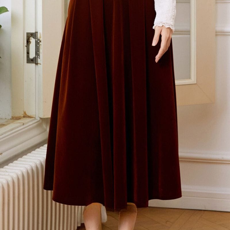 Jupe-Velours-Trapeze