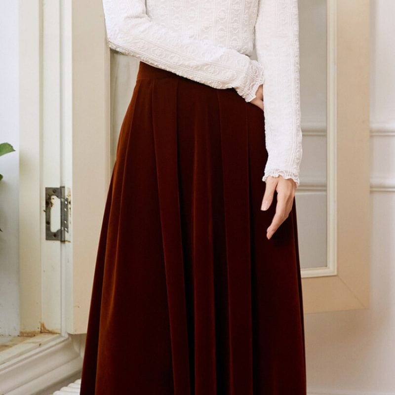 Jupe-Velours-Trapeze