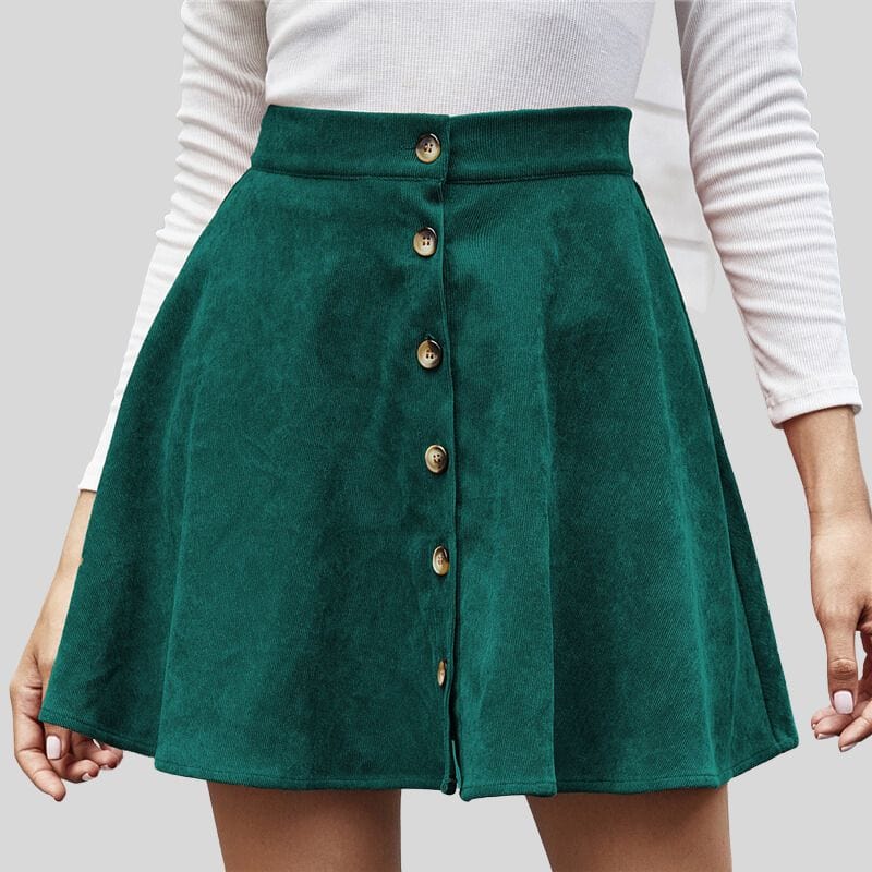 Jupe-Velours-Vert