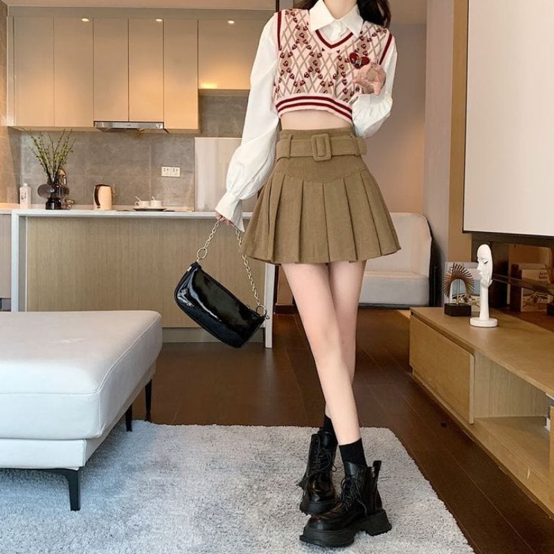 Jupe-en-Velours-Femme