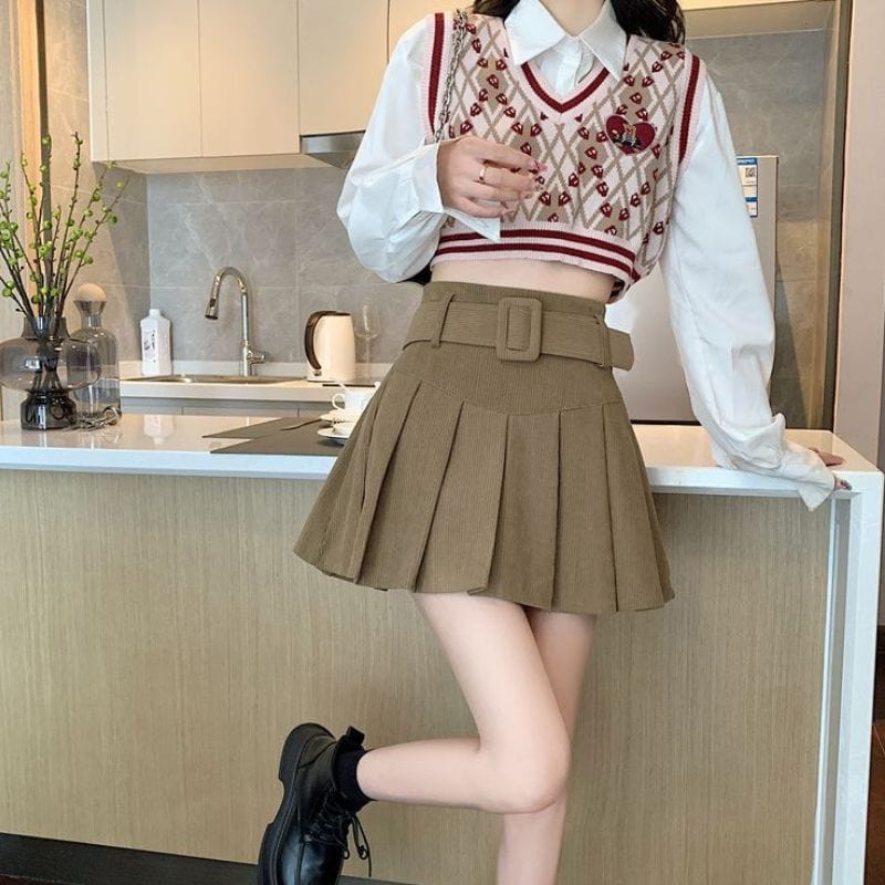 Jupe-en-Velours-Femme