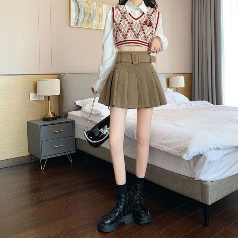 Jupe-en-Velours-Femme