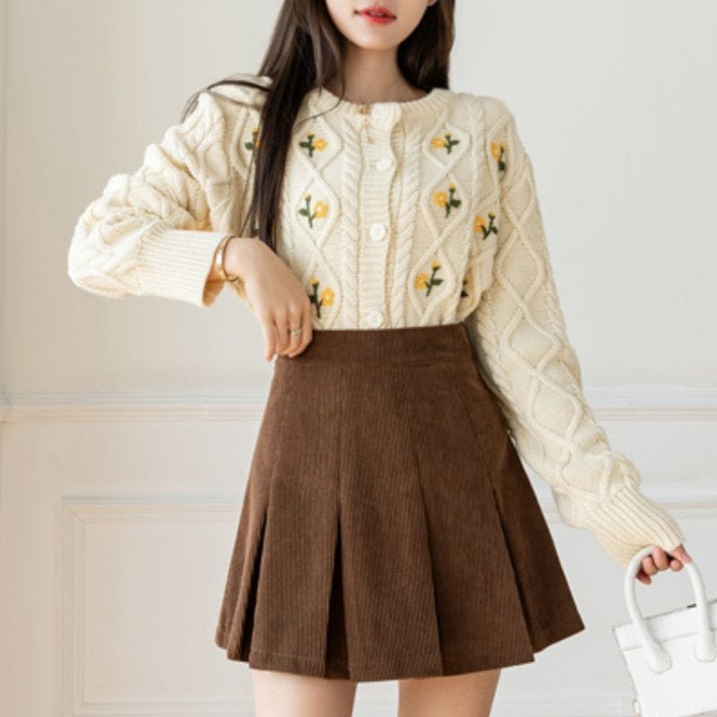 Jupe-en-Velours-Marron