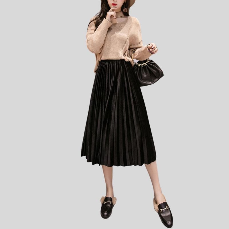 Jupe-en-Velours-Noir