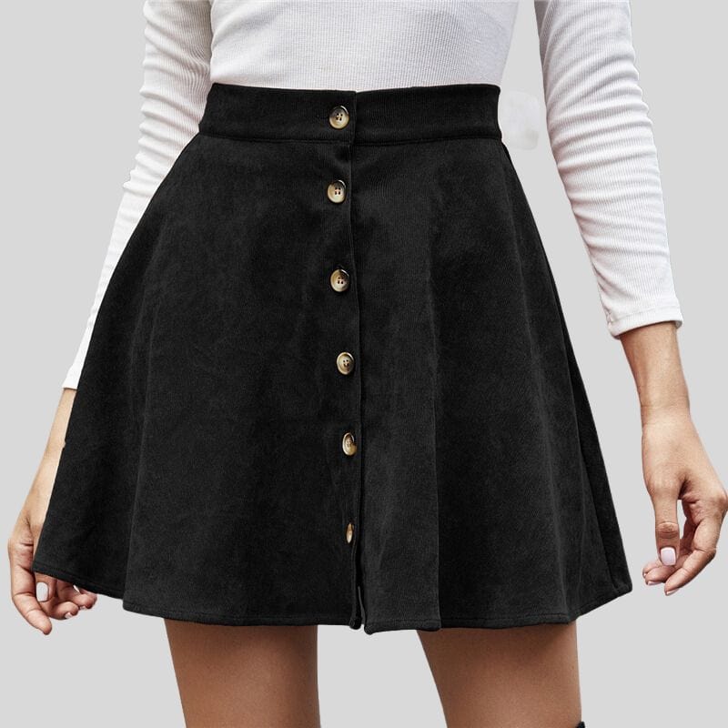 Mini-Jupe-Velours-Noir