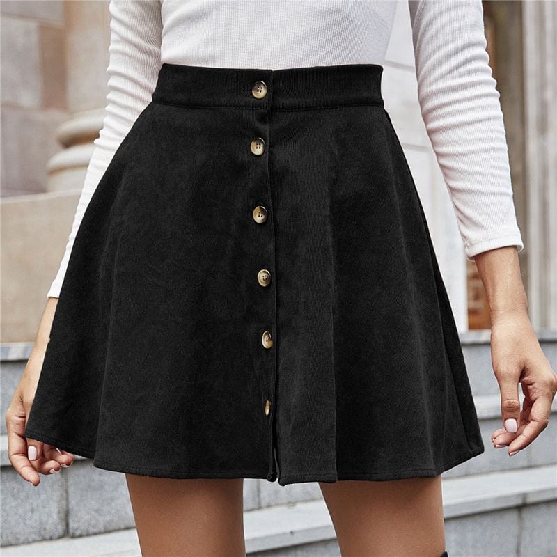 Mini-Jupe-Velours-Noir