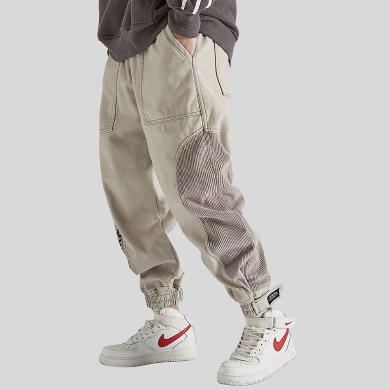 Pantalon-Cargo-Velours-Homme