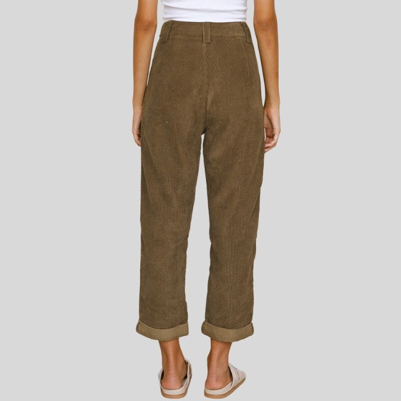 Pantalon-Chino-Velours-Femme
