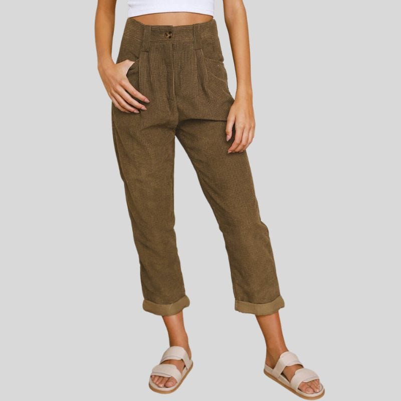Pantalon-Chino-Velours-Femme