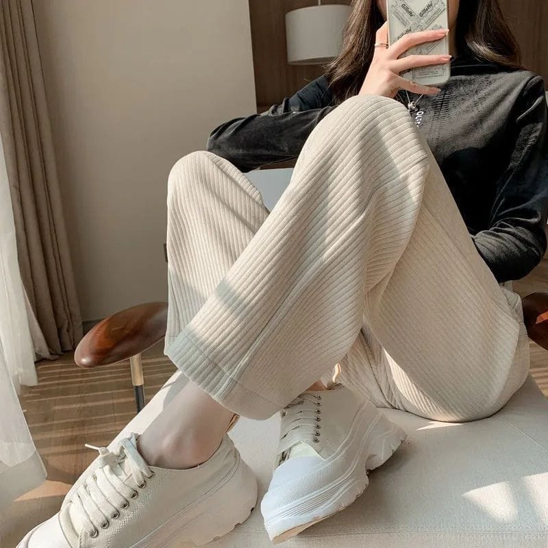 Pantalon-Femme-Gros-Velours-Cotelé