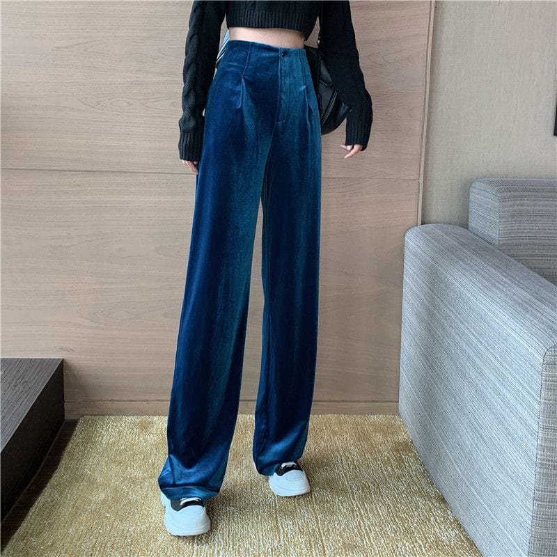 Pantalon-Femme-Velours-Lisse
