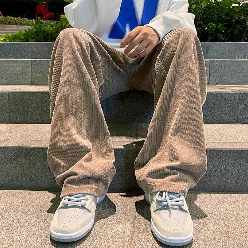 Pantalon-Large-Velours-Homme