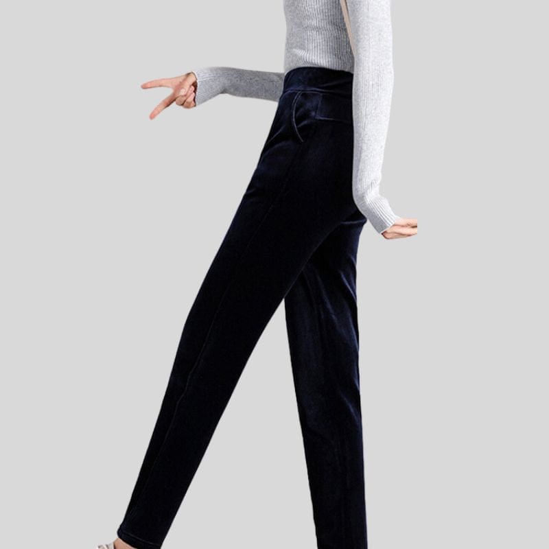 Pantalon-Slim-Velours-Femme