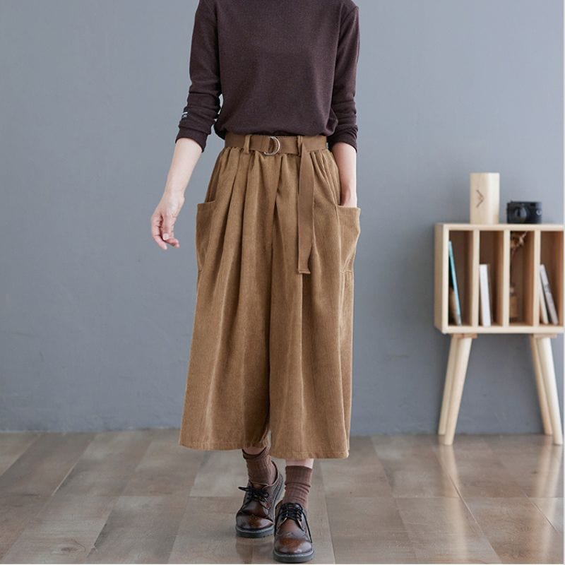 Pantalon-Velour-Cotelé-Femme