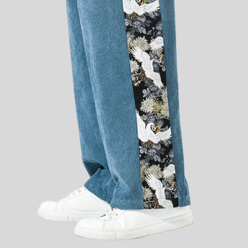 Pantalon-Velour-Homme-Bleu