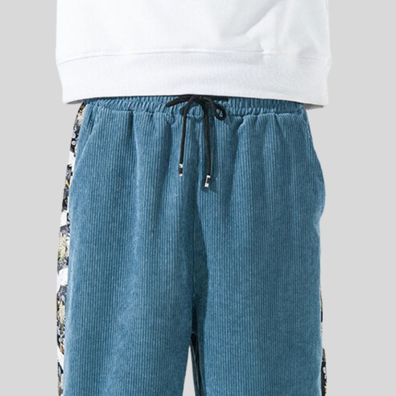 Pantalon-Velour-Homme-Bleu