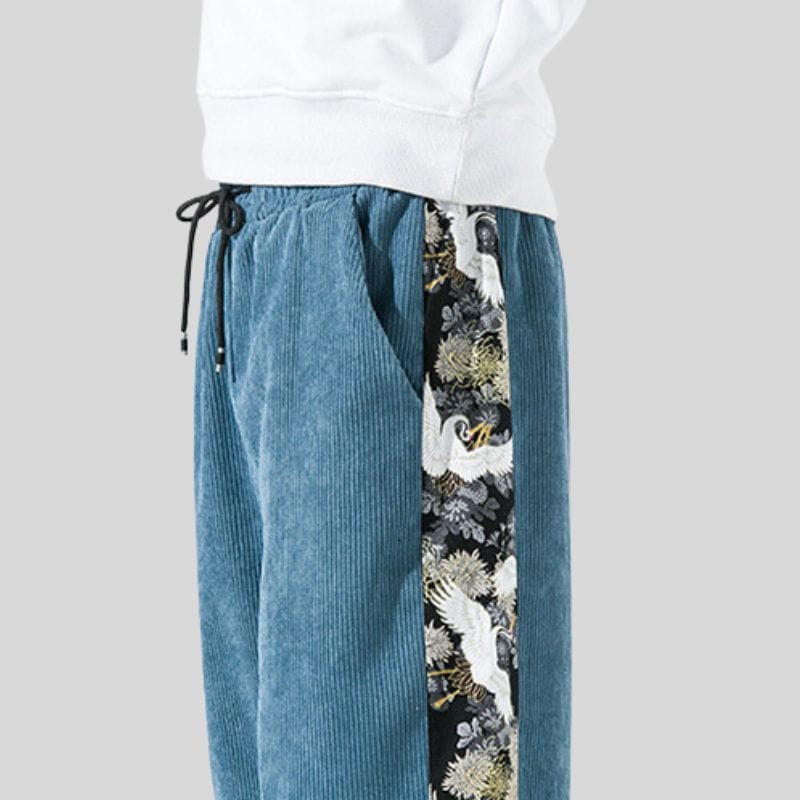 Pantalon-Velour-Homme-Bleu