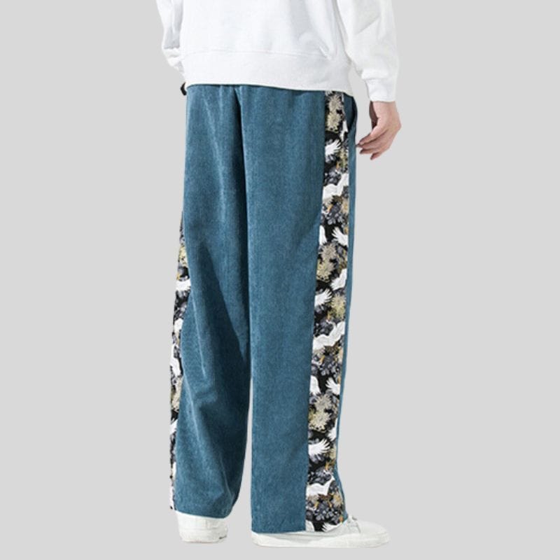 Pantalon-Velour-Homme-Bleu