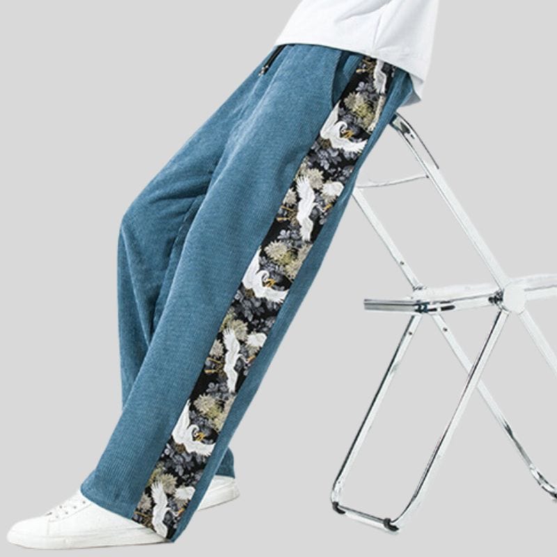 Pantalon-Velour-Homme-Bleu