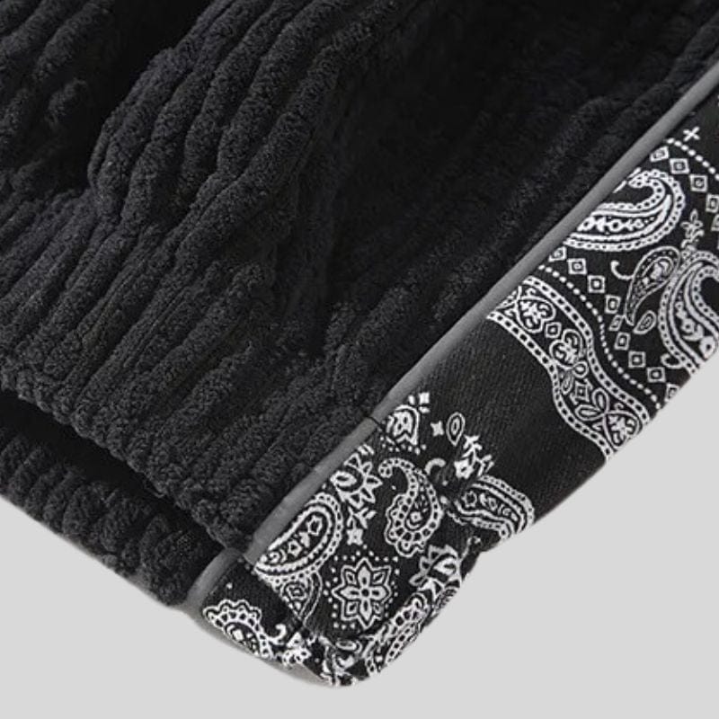 Pantalon-Velour-Homme-Noir