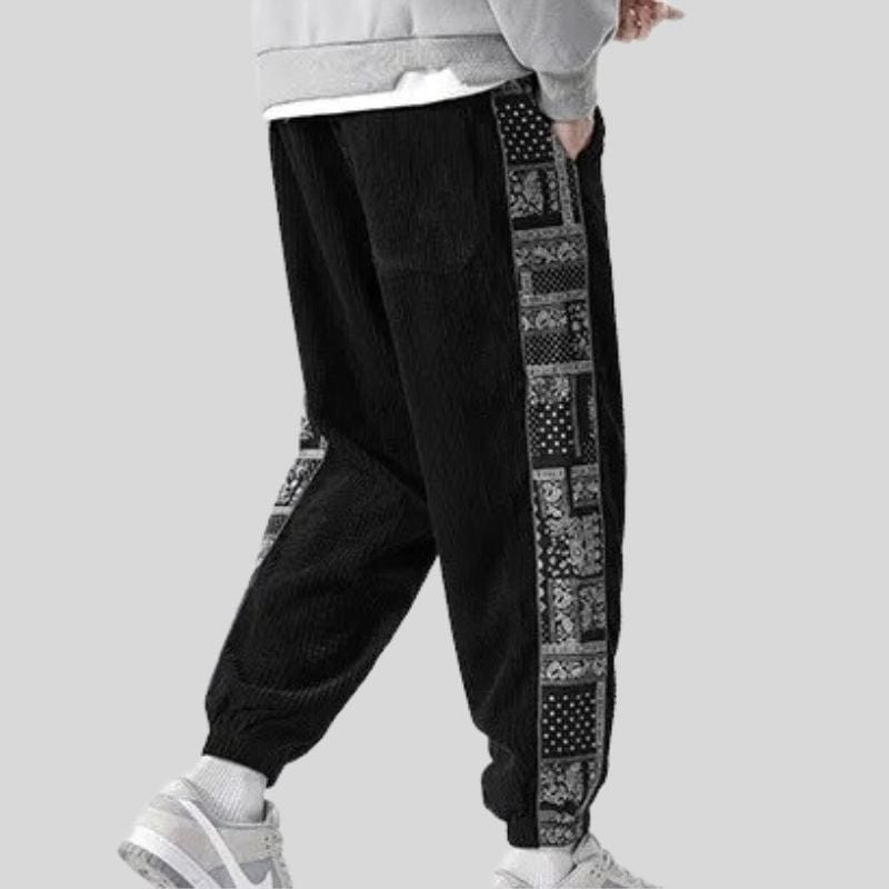 Pantalon-Velour-Homme-Noir