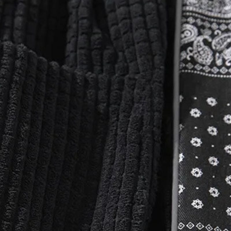 Pantalon-Velour-Homme-Noir