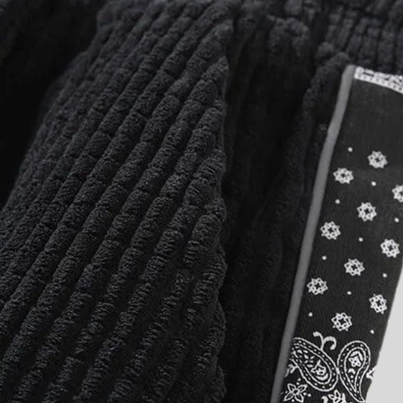 Pantalon-Velour-Homme-Noir