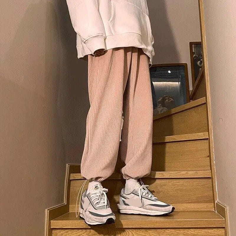 Pantalon-Velour-Rose-Homme