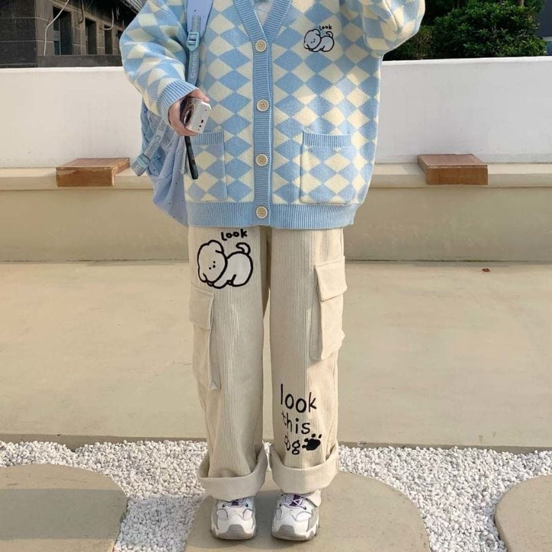 Pantalon-Velours-Blanc-Cassé-Femme