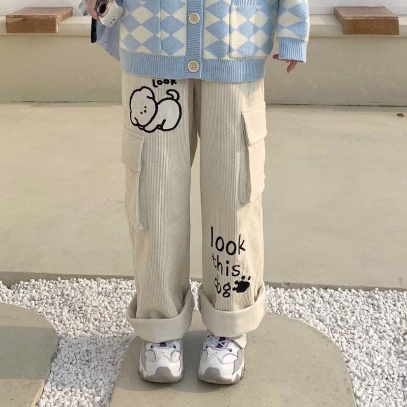 Pantalon-Velours-Blanc-Cassé-Femme