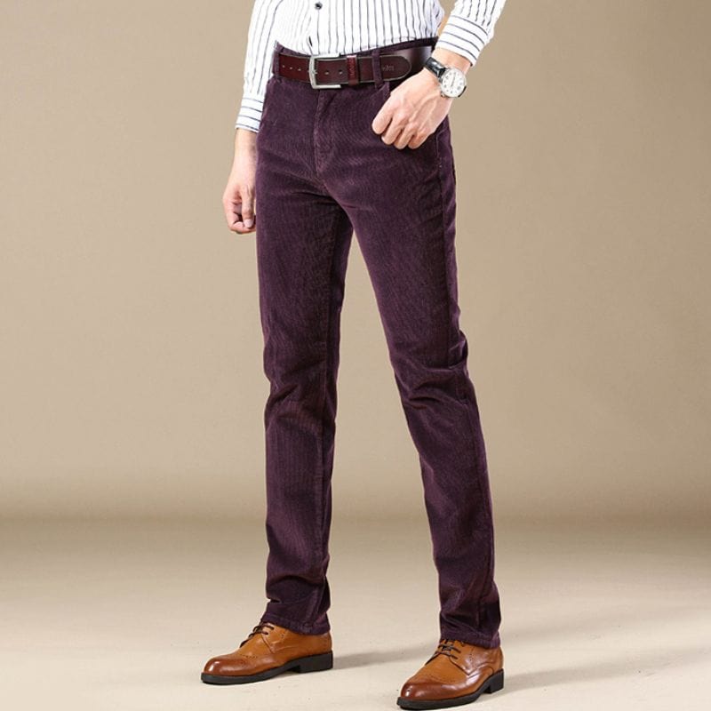 Pantalon Velours Bordeaux Homme