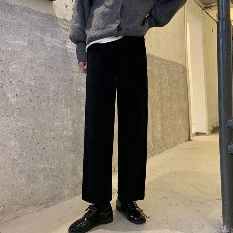 Pantalon-Velours-Cotelé-Noir-Femme