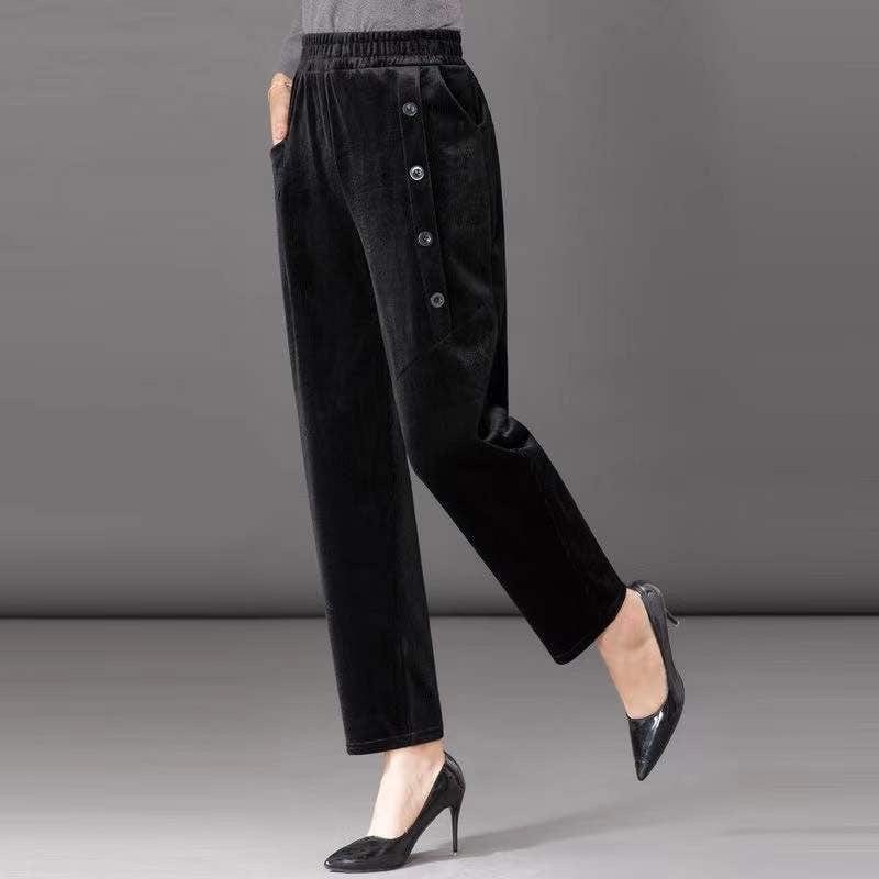 Pantalon-Velours-Femme-Taille-Elastique