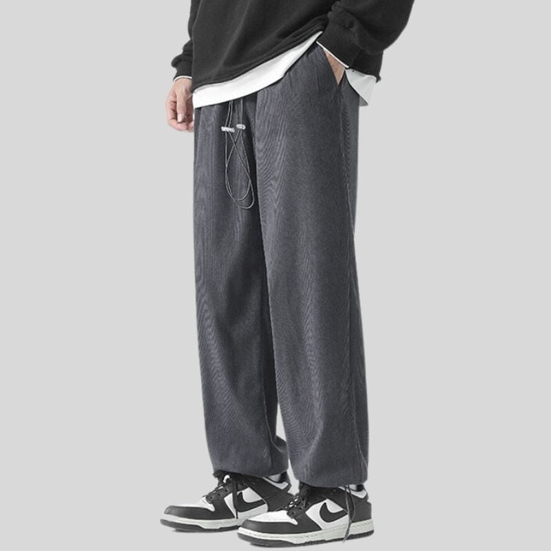 Pantalon-Velours-Gris-Homme