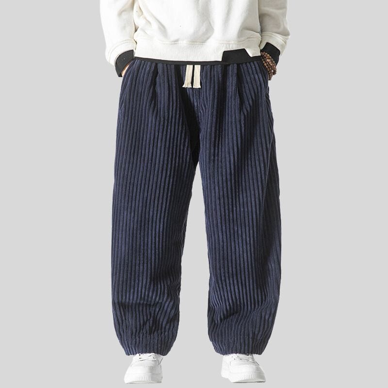 Pantalon-Velours-Homme-Bleu-Marine