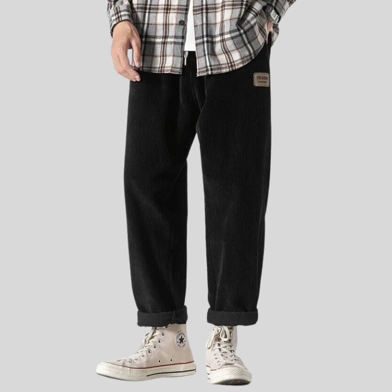 Pantalon-Velours-Homme-Noir