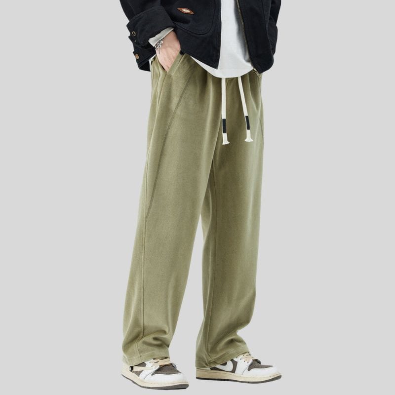 Pantalon-Velours-Homme-Vert